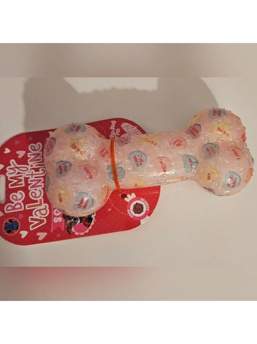 European Home Designs Squeaky Bone Dog Toy Rose Scented